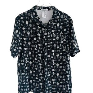 DISNEY PARKS Star Wars Millennium Falcon Ships Vented Button Shirt